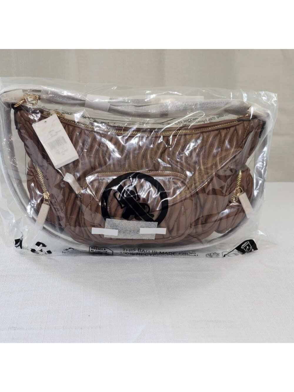 Michael Kors Women's Bag Merritt Matelasse Convertible Crossbody Bag Brown NWT - Picture 3 of 12